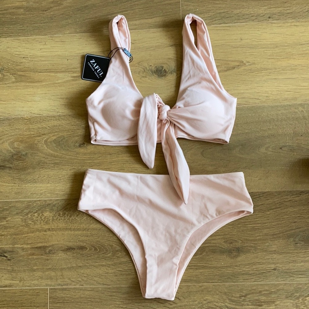 Blush Tie-Top High Waist Bikini